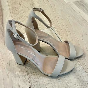 Madden Girl Nude Ankle Strap Heels